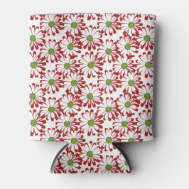 Weihnachts Rot und Grün Daisy Blumenmuster Dosenkühler