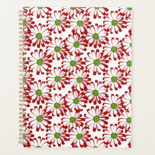 Weihnachts Rot und Grün Daisy Blumenmuster Planer