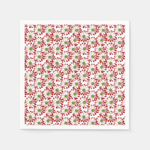 Weihnachts Rot und Grün Daisy Blumenmuster Serviette