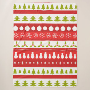 Weihnachts rot und grün Muster Decke. Sherpadecke