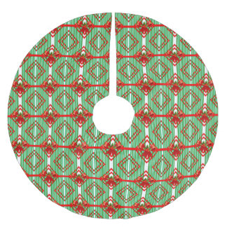 Weihnachts Rot und Grün Streifen Bow Retro Polyester Weihnachtsbaumdecke