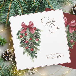 Weihnachts Rot und Grün Winterfest Hochzeit Save The Date