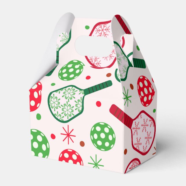 Weihnachts-Rot- und Grüne-Pickleball-Paddle Geschenkschachtel (Vorderseite)