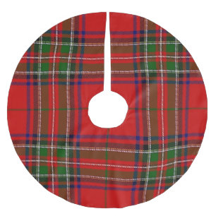 Weihnachts-Rot und Grüner Karierter Baumrock Polyester Weihnachtsbaumdecke