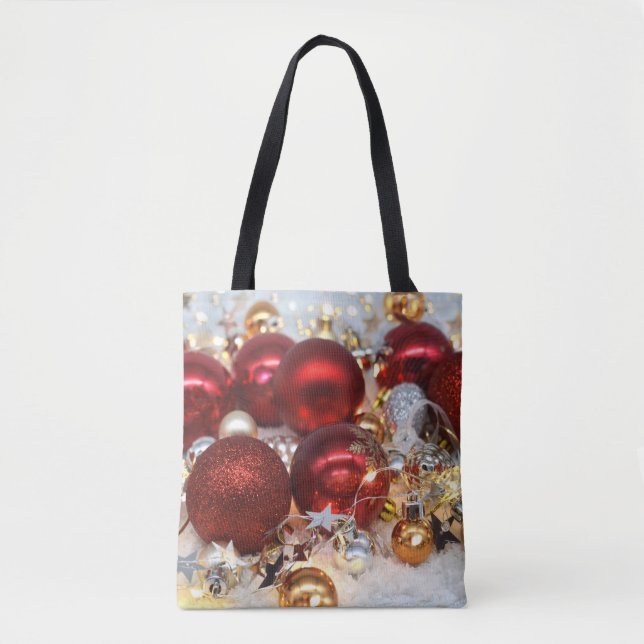 Weihnachts-Rot- und Silberdekor-Bände Tasche (Vorderseite)
