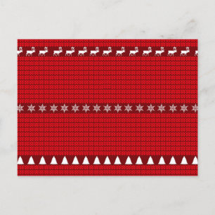 Weihnachts-Rot-Weiß-Pullover Feiertagspostkarte