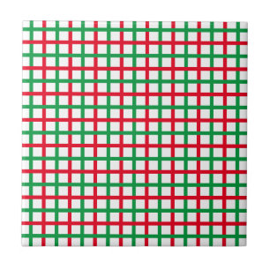 Weihnachts-Rot-Weiß-Quadrat-Musterferien Fliese