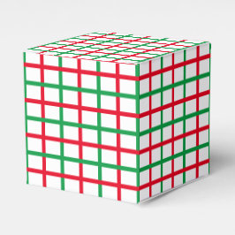 Weihnachts-Rot-Weiß-Quadrat-Musterferien Geschenkschachtel