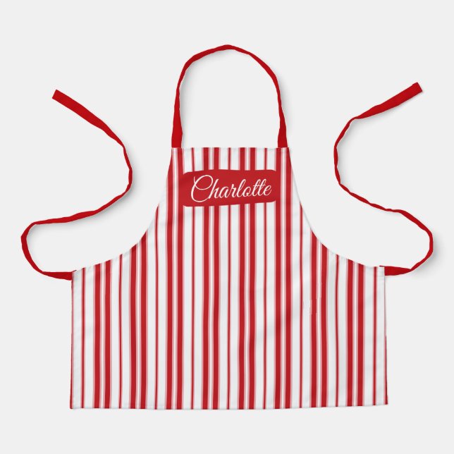 Weihnachts-Rot-Weiß-Streifen-Schürze Schürze (Vorderseite)