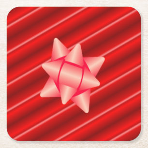 Weihnachts-Rot-Wrapping Rechteckiger Pappuntersetzer