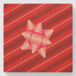 Weihnachts-Rot-Wrapping Steinuntersetzer