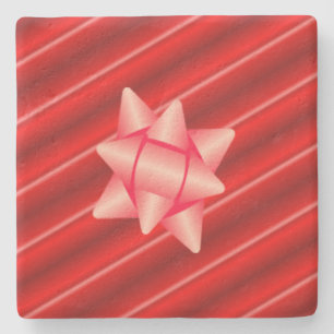 Weihnachts-Rot-Wrapping Steinuntersetzer