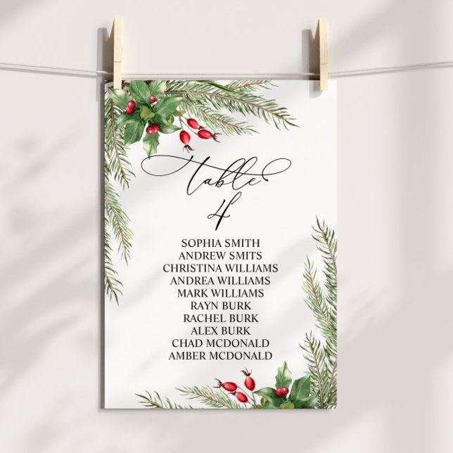 Weihnachts-Rote Berries Tischnummer 4 Sitzplan (Von Creator hochgeladen)