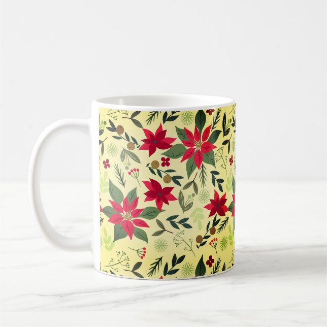 Weihnachts Rote Blume Muster-11600 Kaffeetasse (Links)