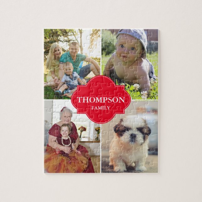 Weihnachts-Rote-Familie-Foto-Collage (Vertikal)