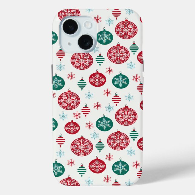 Weihnachts Rote Glocken Baubles Snowflakes Case-Mate iPhone Hülle (Rückseite)