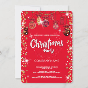 Weihnachts Rote Ornament-Diamanten, Schneeflocken Einladung