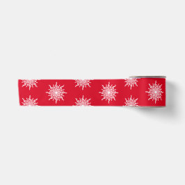 Weihnachts Rote Ornamental G-Clef Snowflake Muster Satinband
