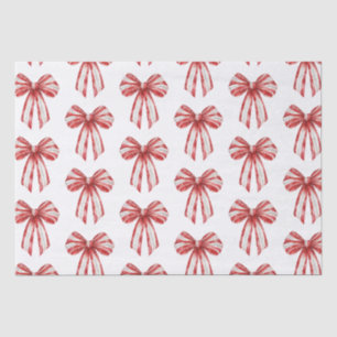 Weihnachts Rote Peppermint Bows auf Weiß Seidenpapier