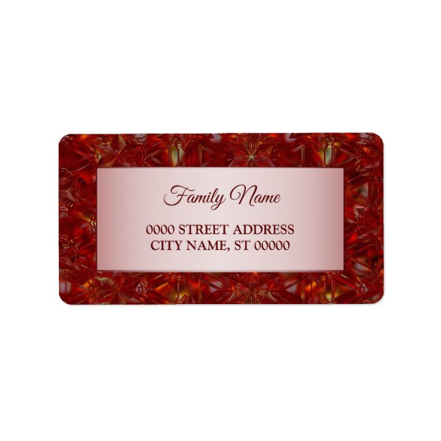 Weihnachts-Rote Rücksendeadresse Luxus-Label Adressaufkleber (Vorne)