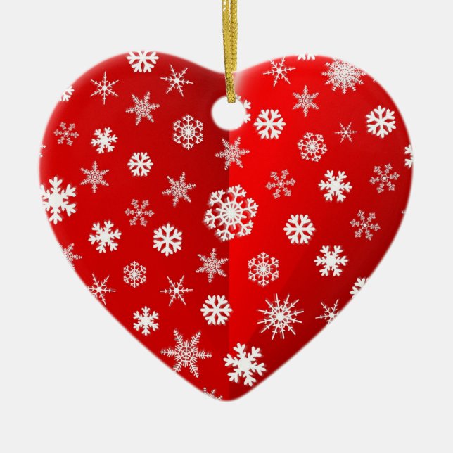 Weihnachts Rote Schneeflocke Maßgeschneidert für I Keramikornament (Vorne)
