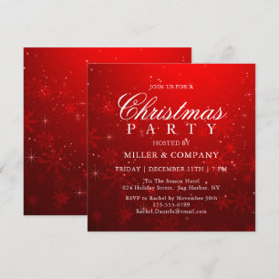 Weihnachts-Rote Schneeflocken Weihnachten Party Einladung