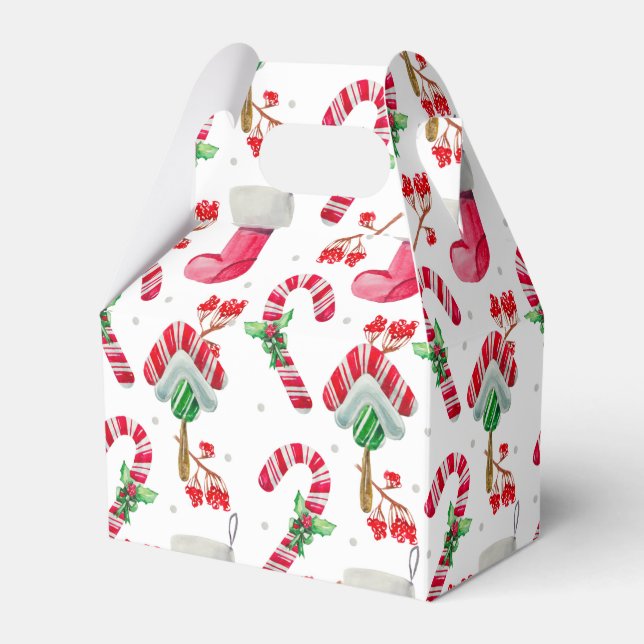 Weihnachts Rote Strumpf und Candy Cane Geschenkschachtel (Vorderseite)