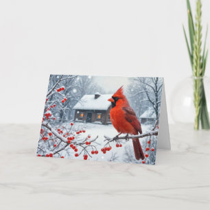 Weihnachts-Roter Kardinal auf der Zweigstelle Berr Karte