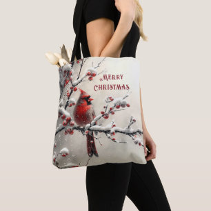 Weihnachts Roter Kardinal Holiday Tote Tasche