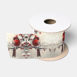 Weihnachts Roter Kardinal Satin Ribbon Satinband