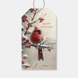 Weihnachts Roter Kardinal Weihnachtsgeschenk Tag Geschenkanhänger