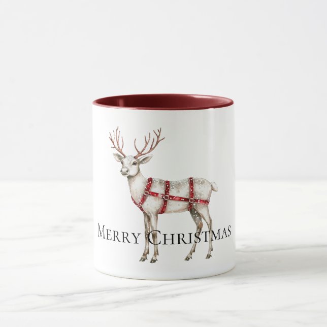 Weihnachts-Roter Peppermint-Rentier Tasse (Zentrum)