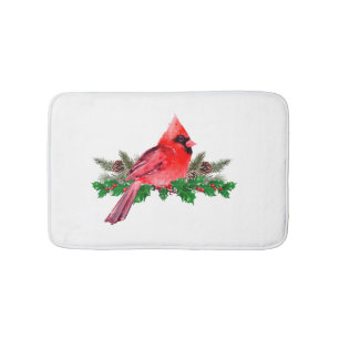 Weihnachts-Roter Vogel-Kardinal Badematte
