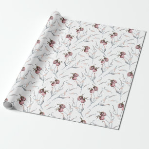 Weihnachts Roter Winter Berries Watercolor Geschenkpapier