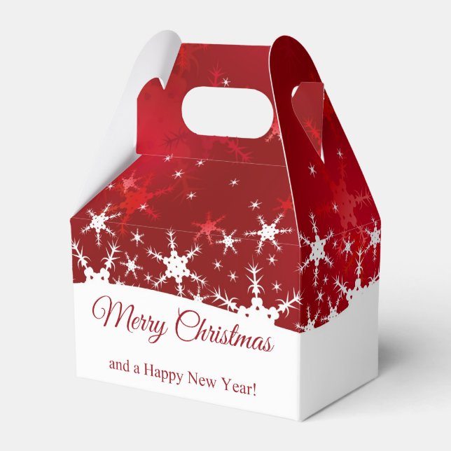 Weihnachts Roter Winter Schneeflocken Geschenkschachtel (Vorderseite)