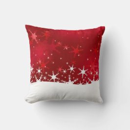 Weihnachts Roter Winter Schneeflocken Kissen
