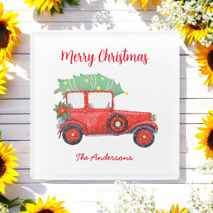 Weihnachts-Rotes Weihnachtsfest Weihnachten Weihna Glasuntersetzer