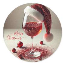 Weihnachts-Rotkariert-Weinglas mit Santa