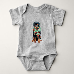 Weihnachts Rottweiler Baby Outfit - Adlige Weihnac Strampler