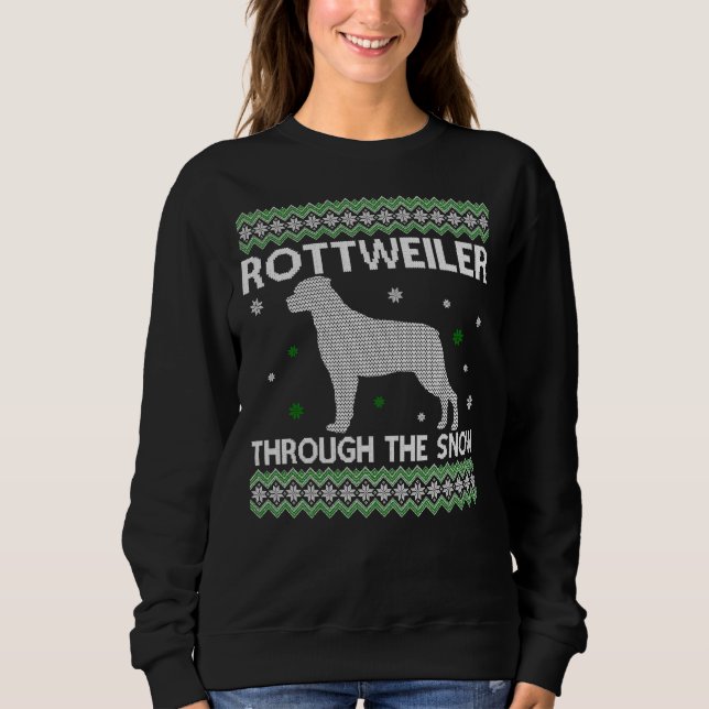 Weihnachts-Rottweiler durch den Schnee Sweatshirt (Vorderseite)