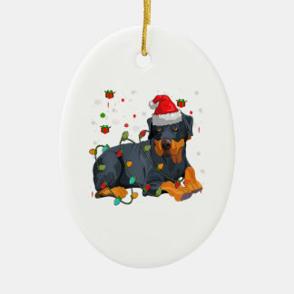 Weihnachts-Rottweiler-Hund Weihnachtslicht Keramik Ornament