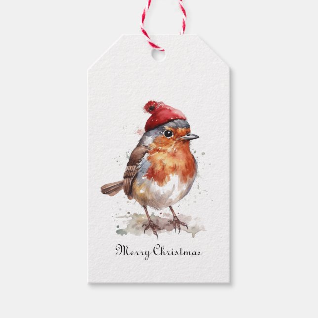 Weihnachts-Rotweinrobe, anpassbar Geschenkanhänger (Vorderseite)