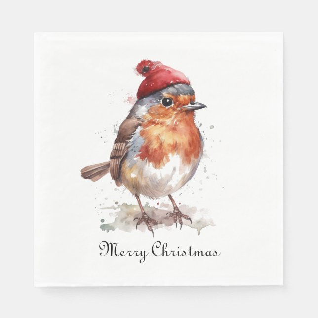 Weihnachts-Rotweinrobe, anpassbar Serviette (Vorderseite)