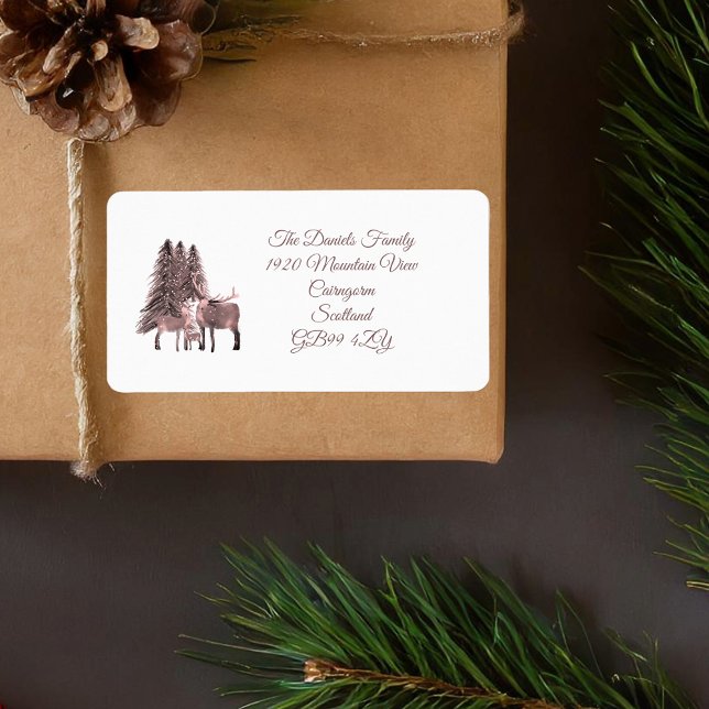 Weihnachts-Rotwild Adressaufkleber (Von Creator hochgeladen)