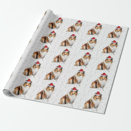 Weihnachts-Rough-Collie für Hund-Lover-Urlaub Geschenkpapier