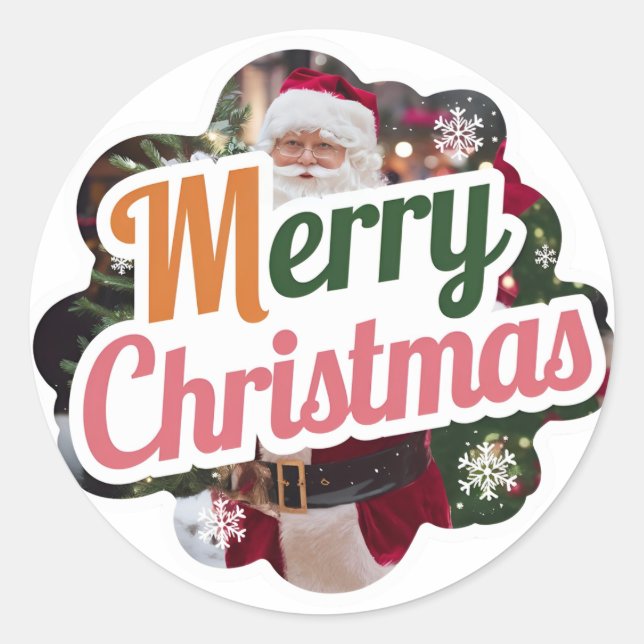 Weihnachts-Round-Stickers: Neues Modell Runder Aufkleber (Vorderseite)