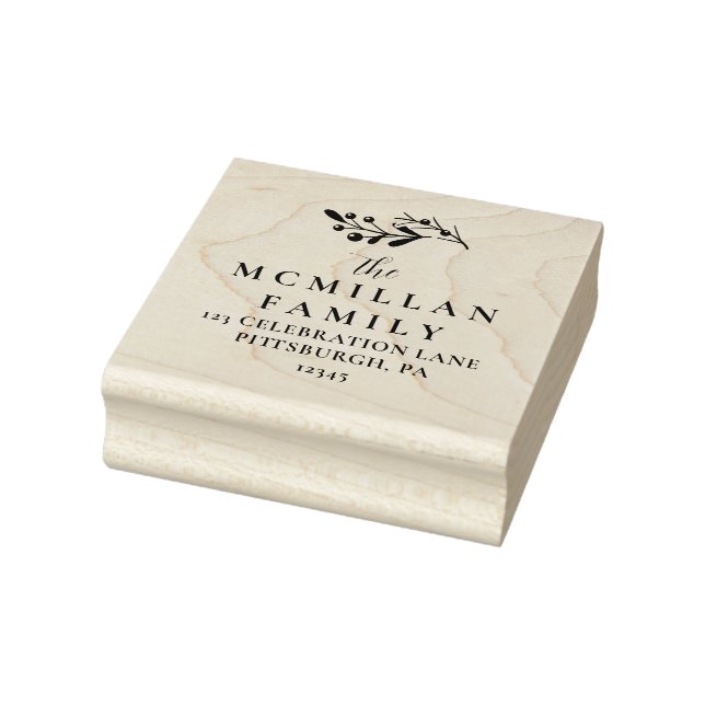 Weihnachts-Rücksendeadresse Briefmarke mit Holly-B Gummistempel (Stempel)