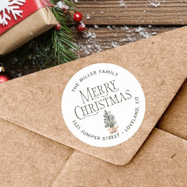 Weihnachts-Rücksendeadresse Runder Aufkleber