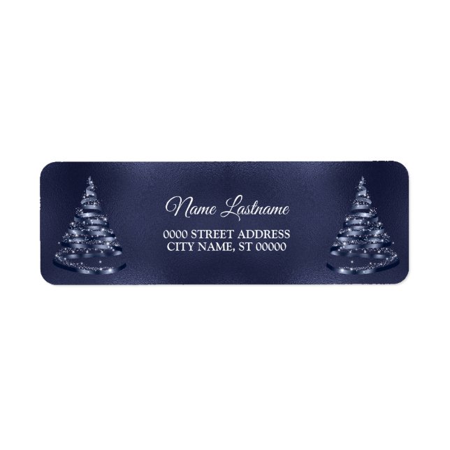 Weihnachts-Rücksendeadresse Schimmerndes Blaues Ba (Vorne)