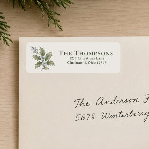 Weihnachts-Rücksendeadresse Wintergrün
